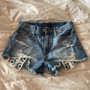 Aeropostale Vintage High-Rise Denim Shorty Shorts